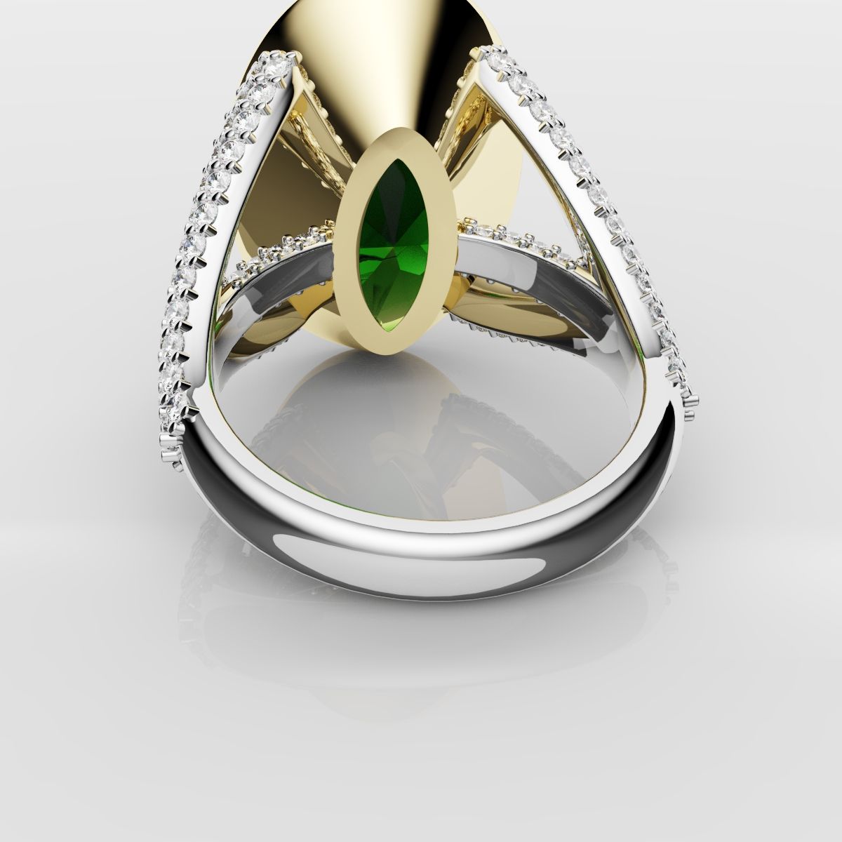 Green Oval Emerald Engagement Ring