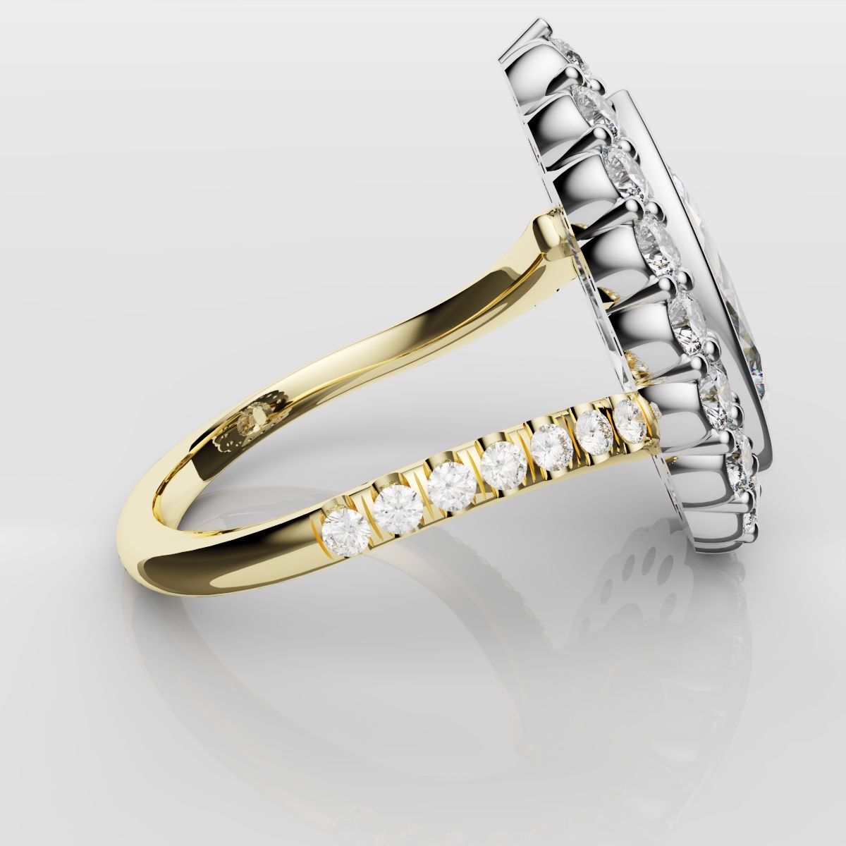Pear Diamond Halo Engagement Ring