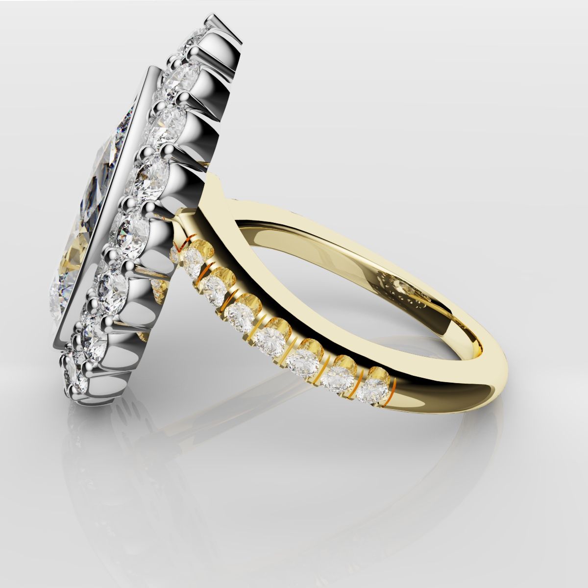 Pear Diamond Halo Engagement Ring