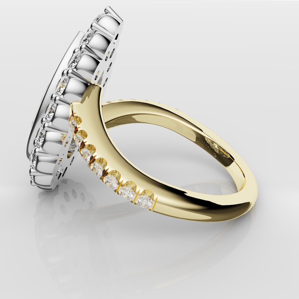 Pear Diamond Halo Engagement Ring