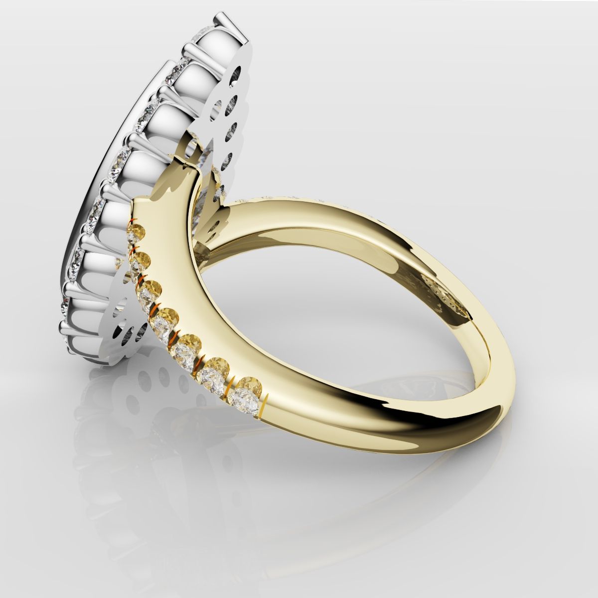Pear Diamond Halo Engagement Ring