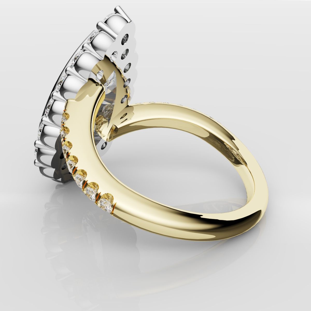 Pear Diamond Halo Engagement Ring
