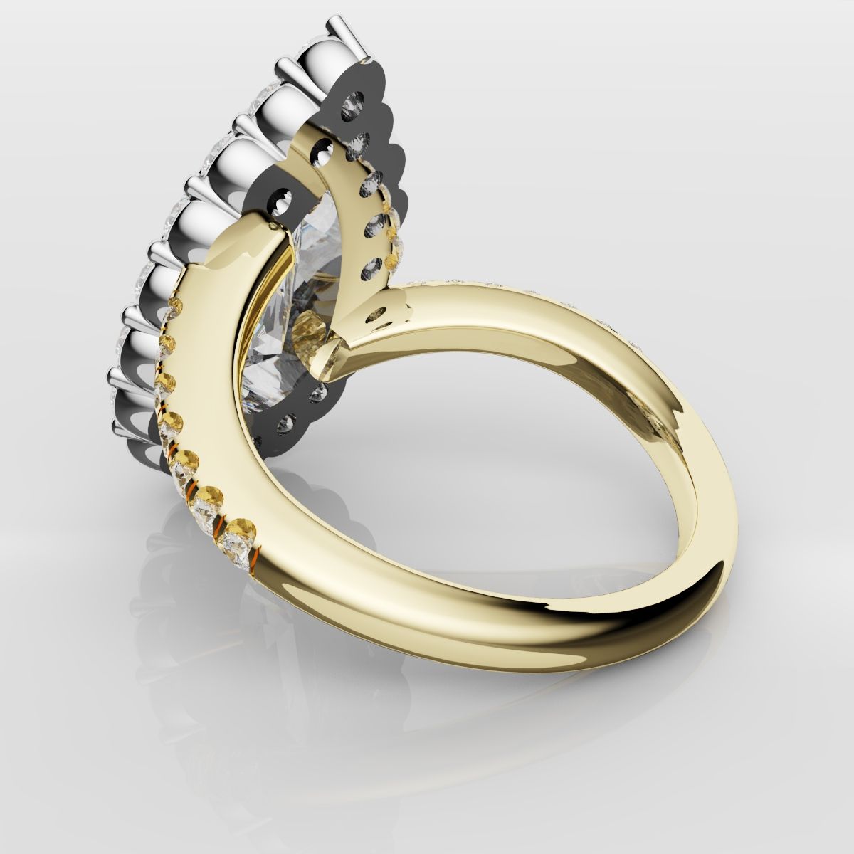 Pear Diamond Halo Engagement Ring