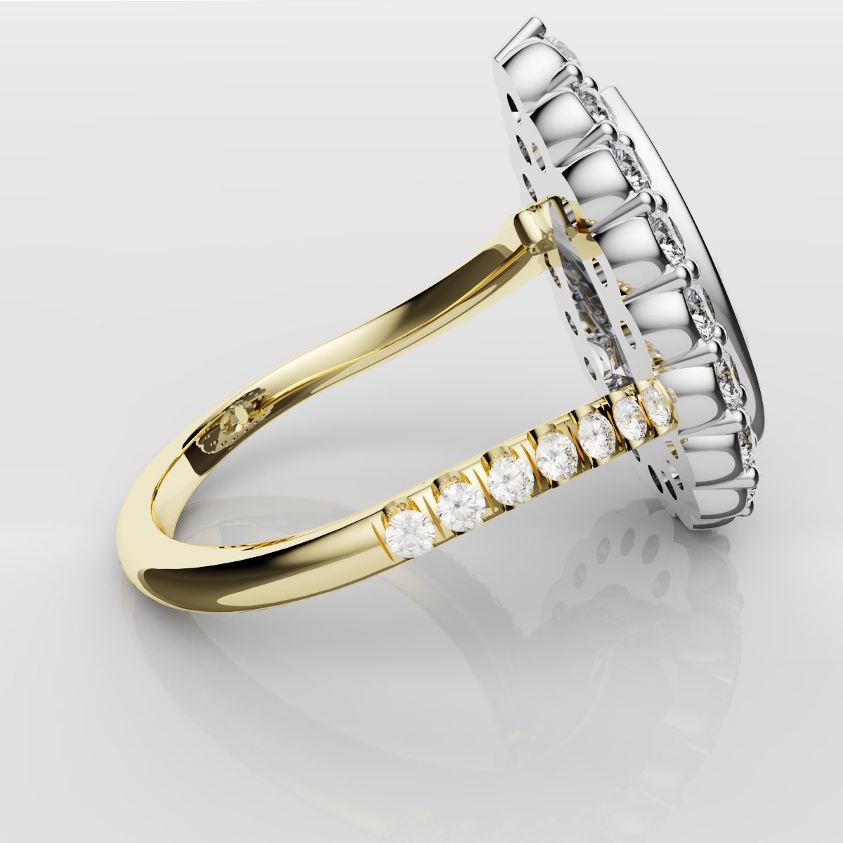 Pear Diamond Halo Engagement Ring