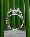Pear and Trilliant Diamond Trilogy Engagement Ring - With Hidden Halo Detailing