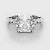 Radiant Cut and Trilliant Diamond Three Stone Engagement Ring