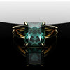 radiant cut teal sapphire solitaire engagement ring 