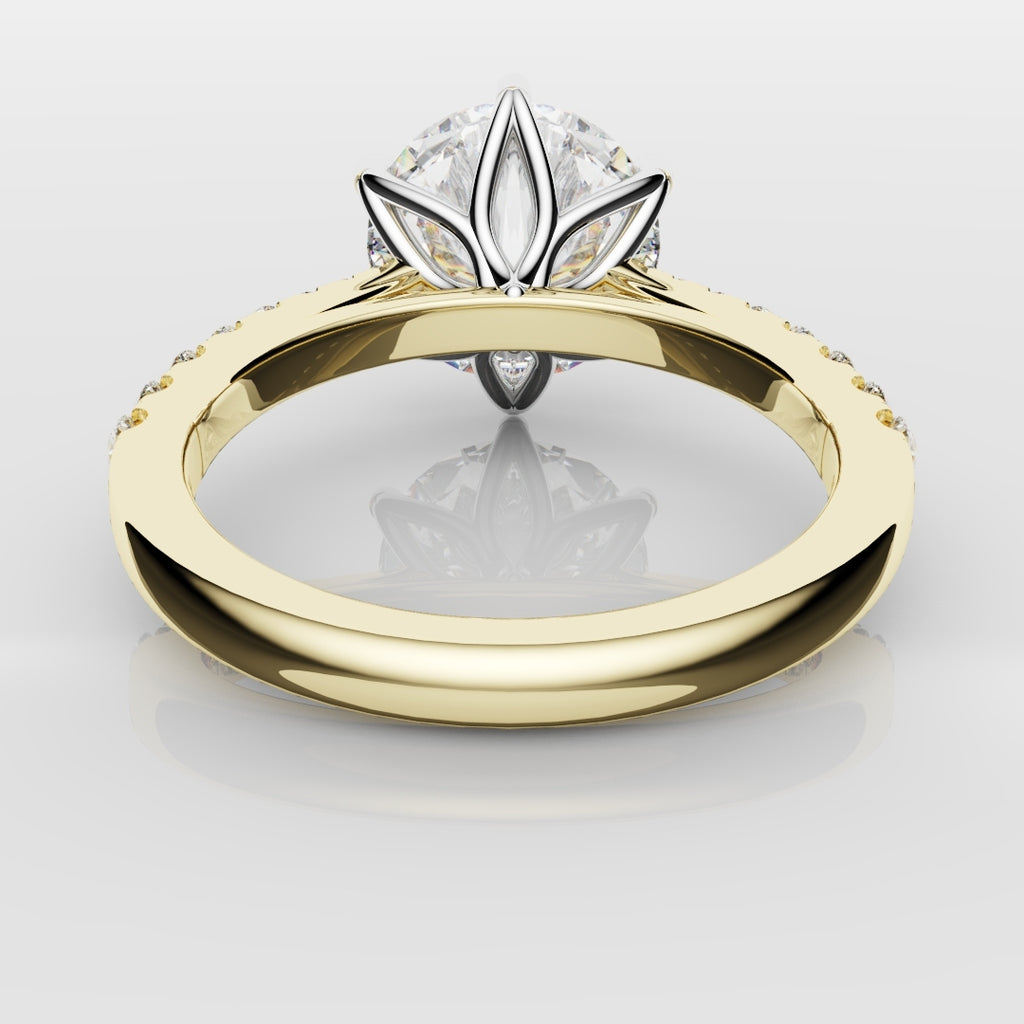 Round Brilliant Cut Tulip Detail Engagement Ring