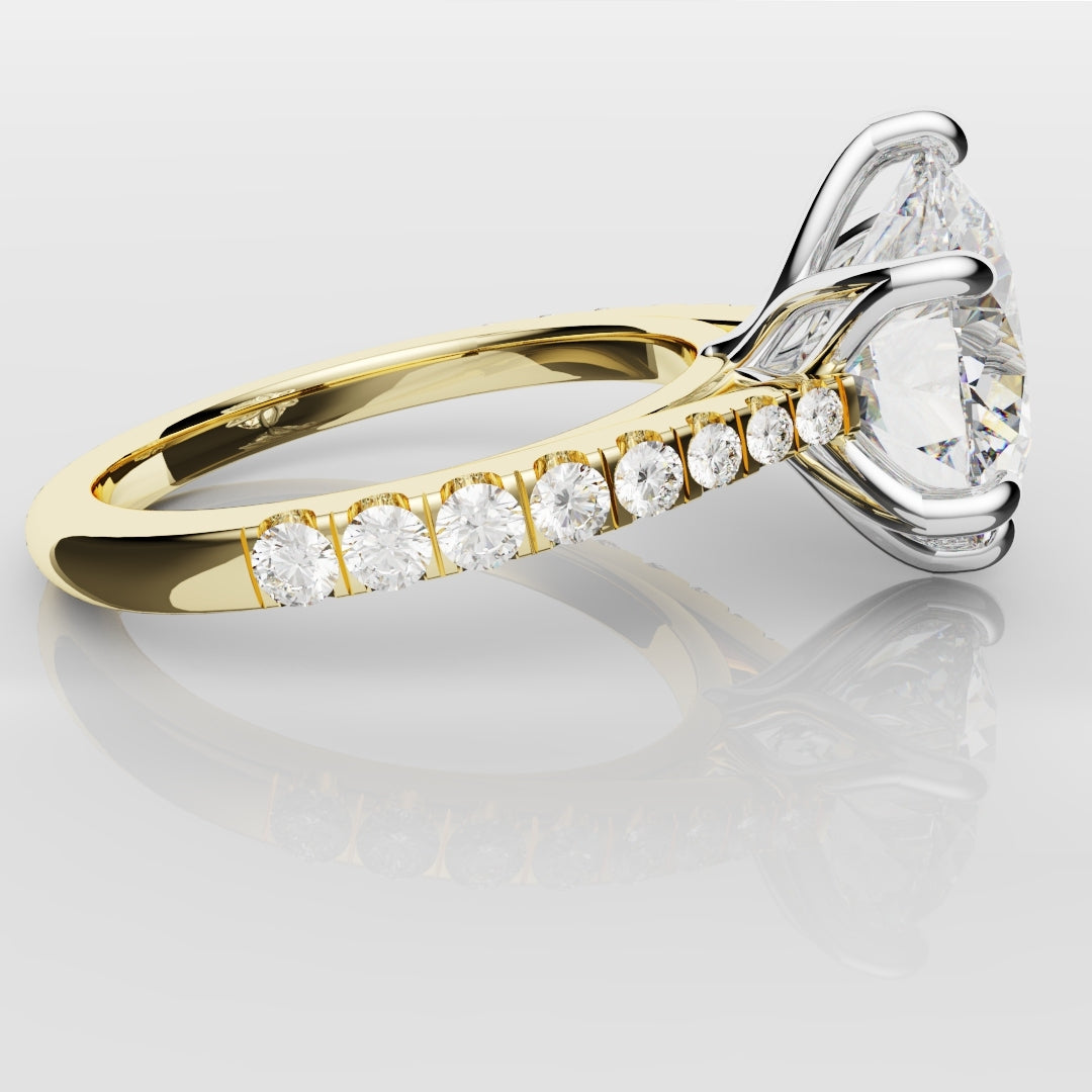 Round Brilliant Cut Tulip Detail Engagement Ring