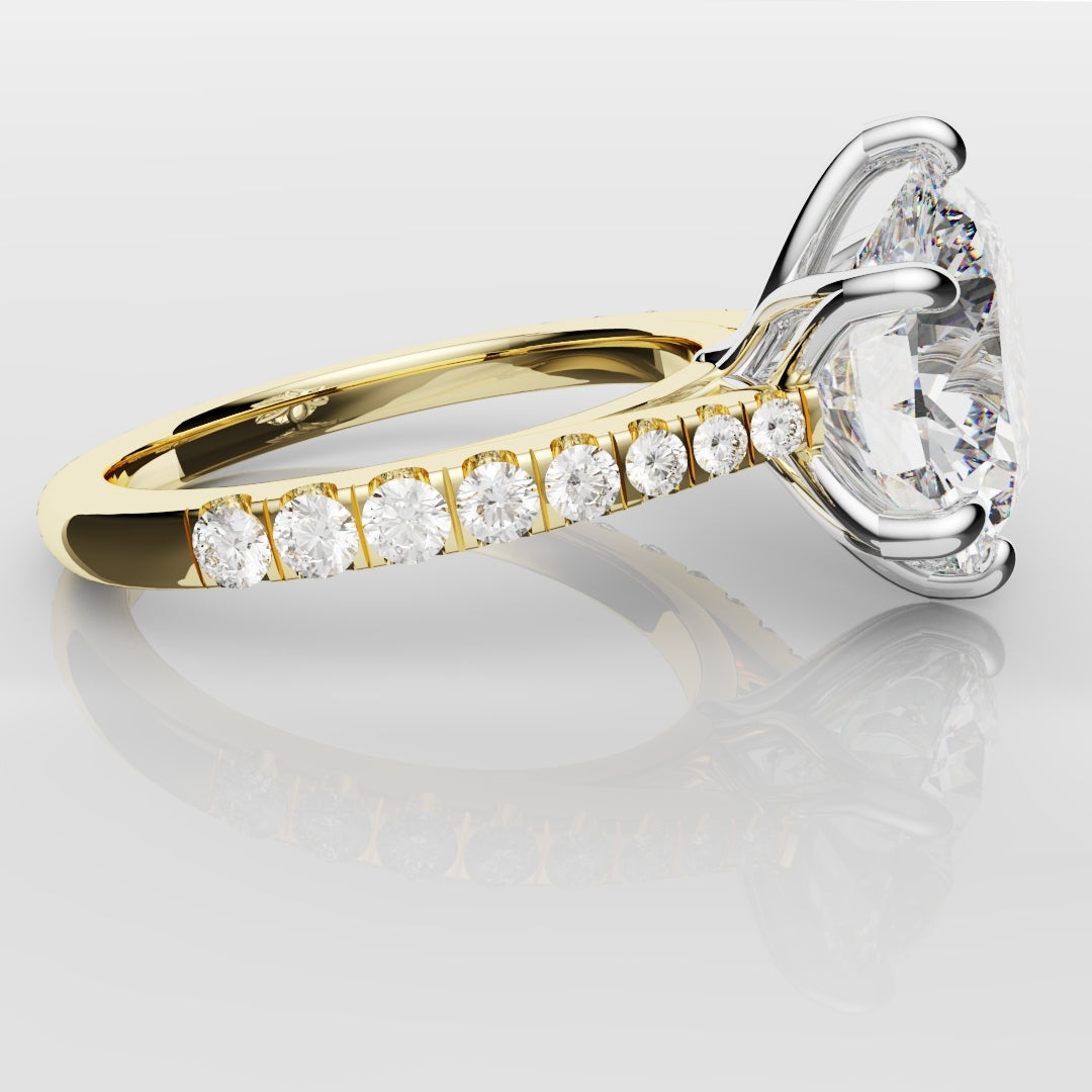 Round Brilliant Cut Tulip Detail Engagement Ring