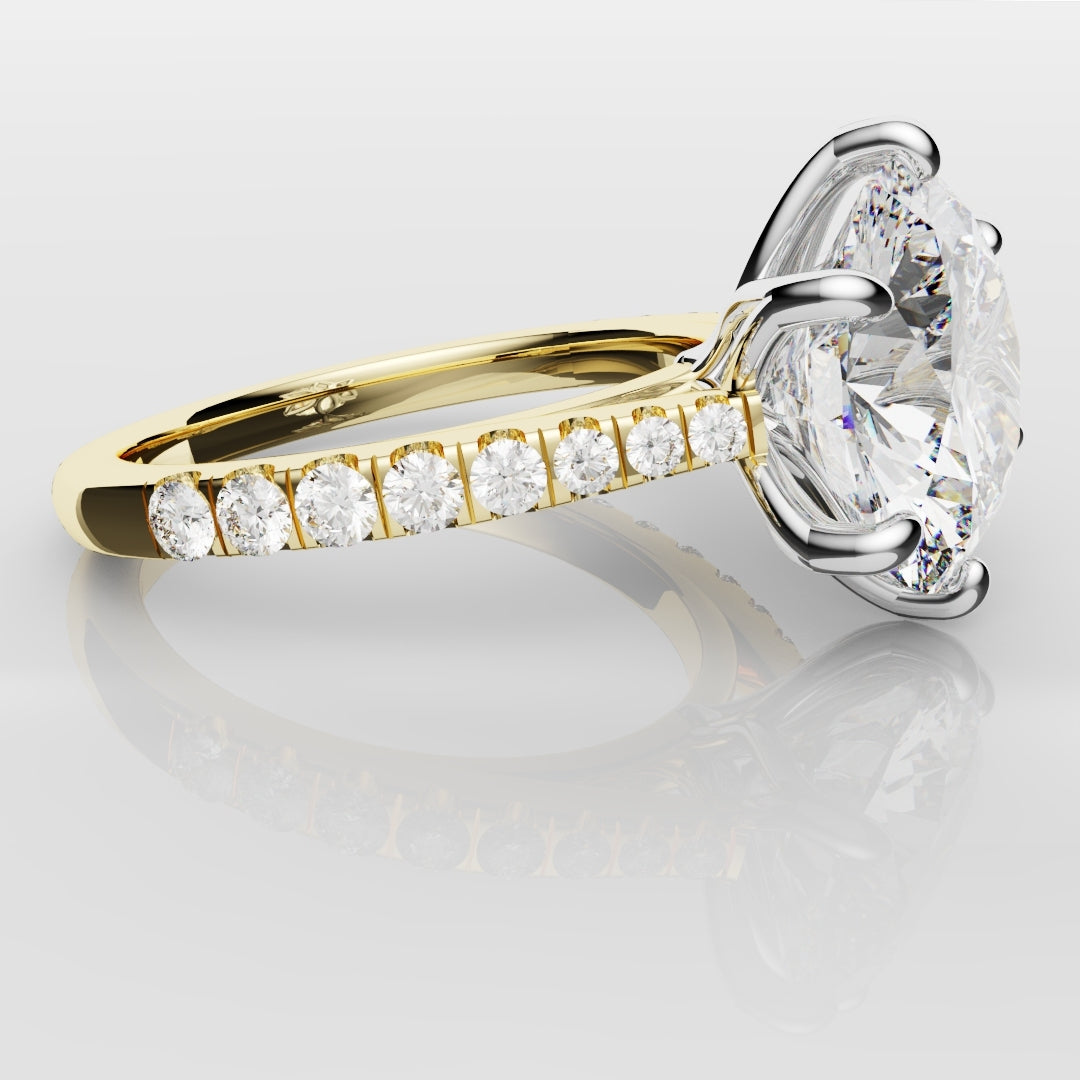 Round Brilliant Cut Tulip Detail Engagement Ring