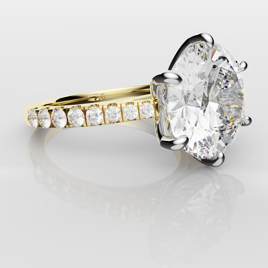 Round Brilliant Cut Tulip Detail Engagement Ring