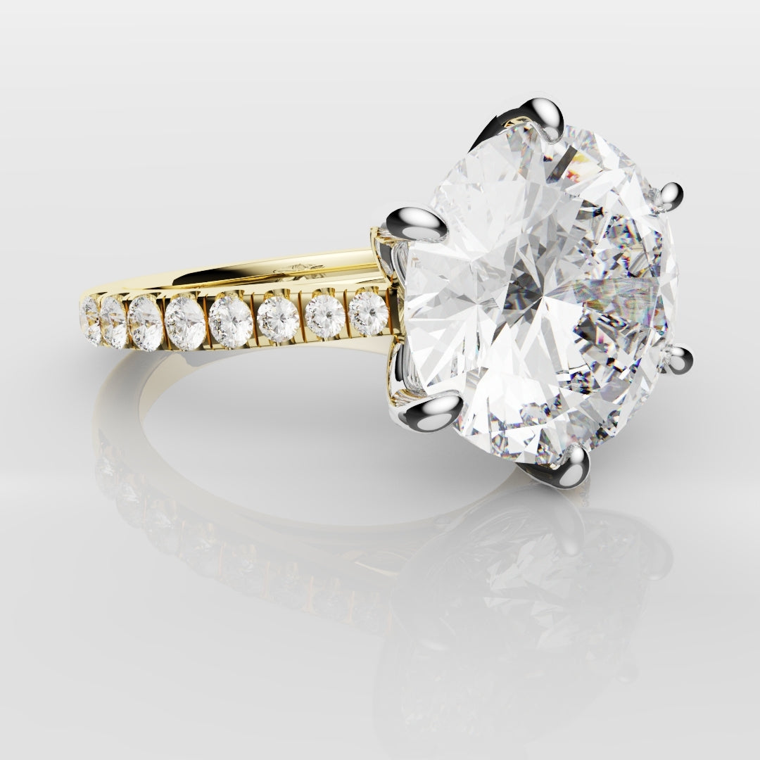 Round Brilliant Cut Tulip Detail Engagement Ring