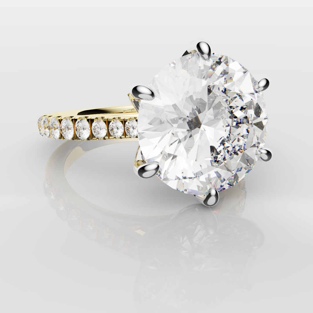 Round Brilliant Cut Tulip Detail Engagement Ring