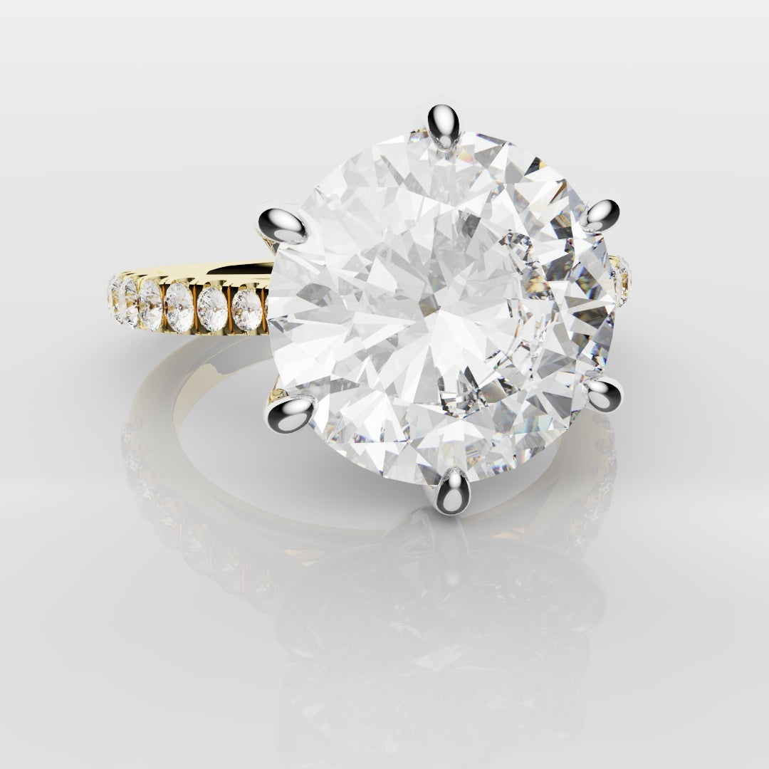 Round Brilliant Cut Tulip Detail Engagement Ring