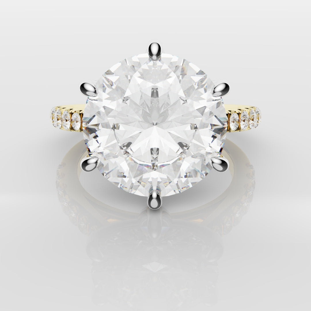 Round Brilliant Cut Tulip Detail Engagement Ring