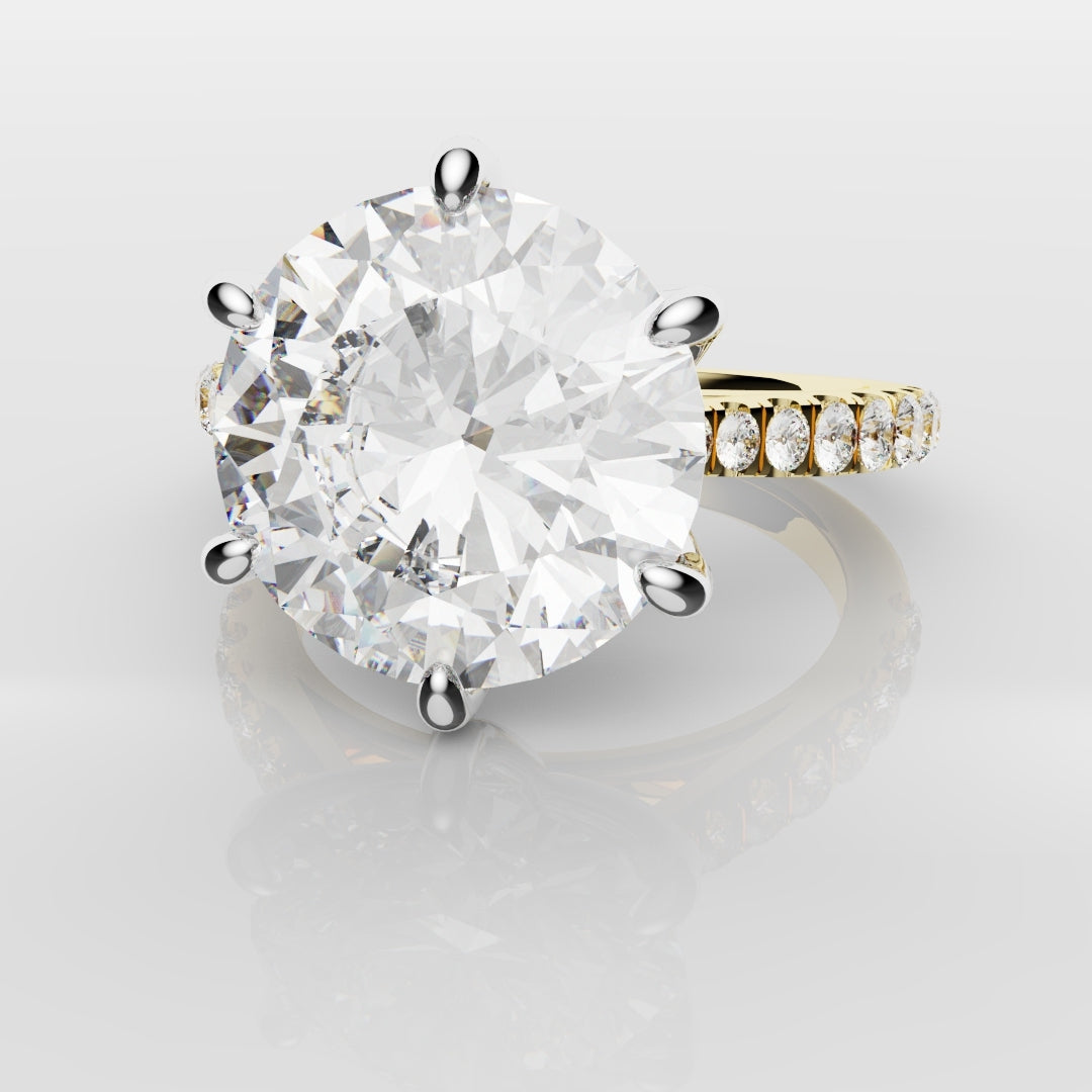 Round Brilliant Cut Tulip Detail Engagement Ring