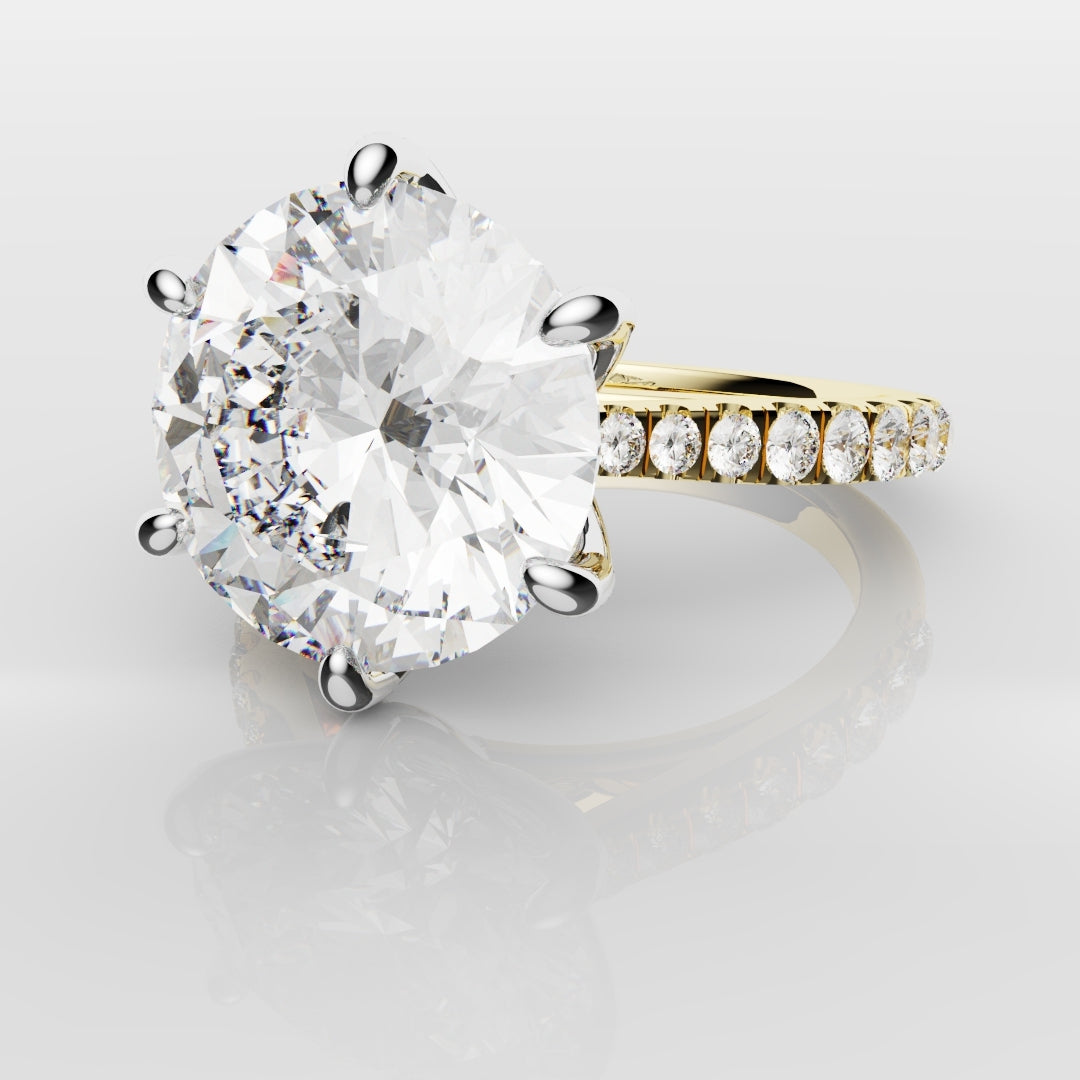 Round Brilliant Cut Tulip Detail Engagement Ring