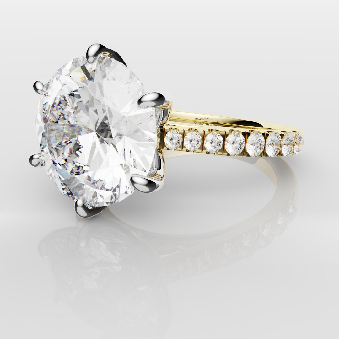 Round Brilliant Cut Tulip Detail Engagement Ring