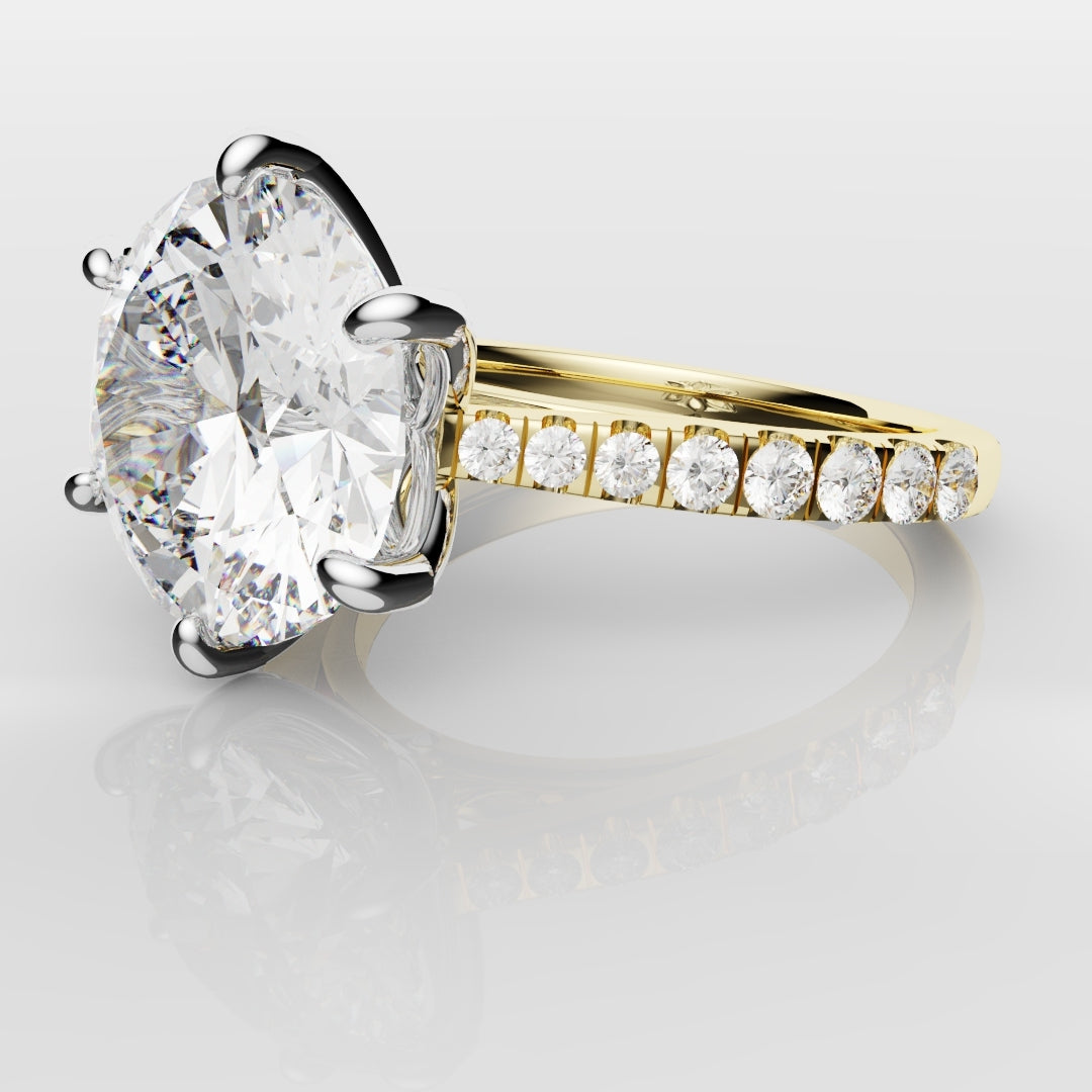 Round Brilliant Cut Tulip Detail Engagement Ring