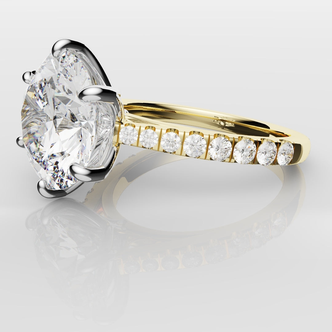Round Brilliant Cut Tulip Detail Engagement Ring