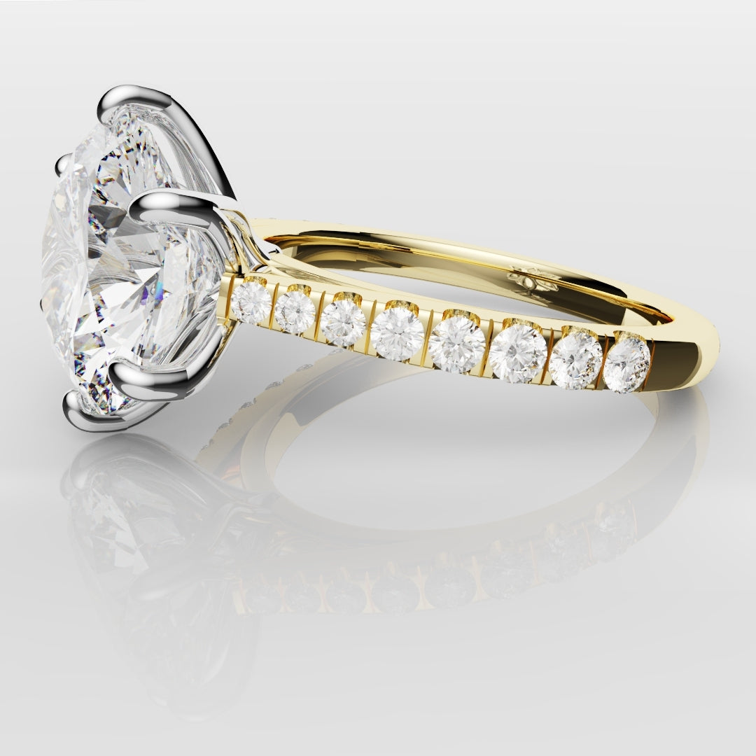 Round Brilliant Cut Tulip Detail Engagement Ring