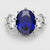 Ceylon Blue Sapphire and Cushion Cut Diamond Trilogy Engagement Ring