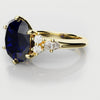 4.2ct Cushion Cut Sapphire Engagement Ring With Tulip Detailing