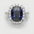 cushion cut sapphire cluster engagement ring