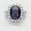 cushion cut sapphire cluster engagement ring