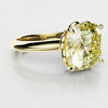 Cushion Cut Yellow Diamond Solitaire Knot Ring