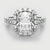 Cushion Cut Diamond Halo Engagement Ring - Shared Claw Setting