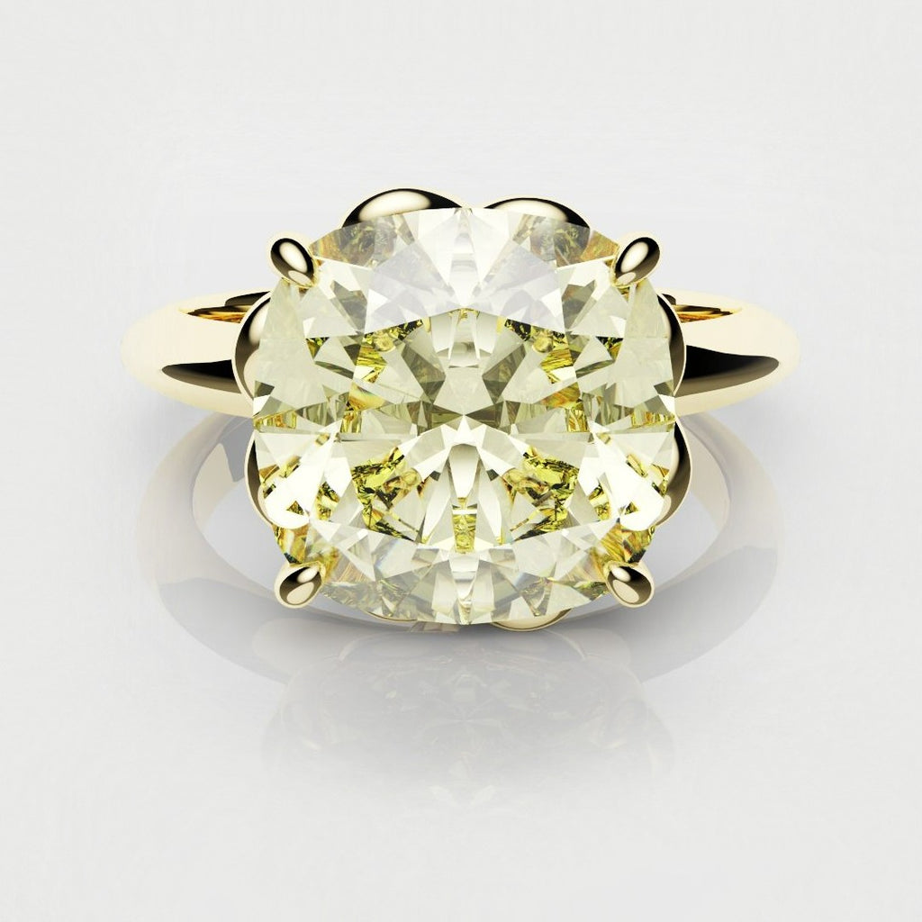 3ct cushion cut fancy yellow diamond engagement ring