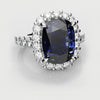 cushion cut sapphire halo engagement ring 