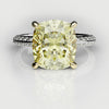 4ct cushion cut yellow diamond ring