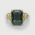 4ct Emerald Cut Teal Sapphire with Marquise Accent Diamonds