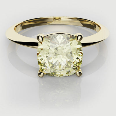 2ct Cushion Cut Yellow Diamond Solitaire