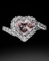 Pink Heart Diamond Halo Engagement Ring