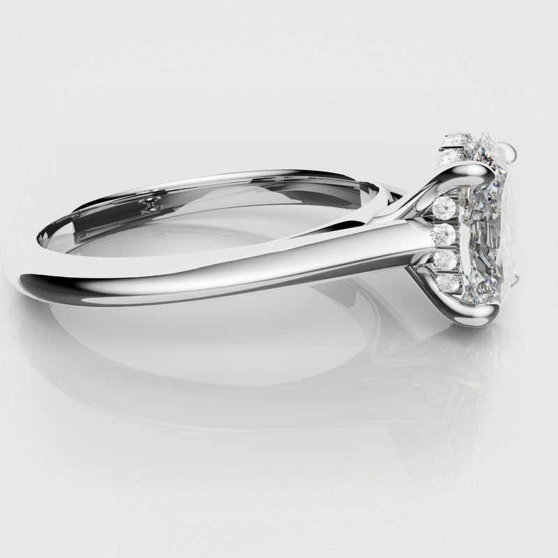 Oval Hidden Halo Engagement Ring