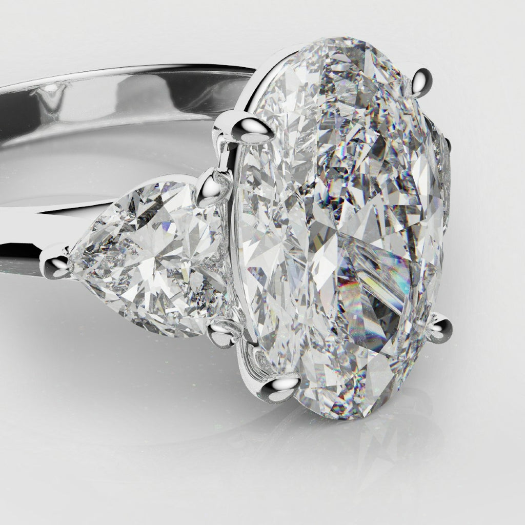 5ct oval and heart diamond ring