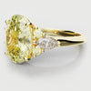 Canary Yellow Oval Diamond Engagement Ring with Marquise Accents