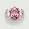 pink sapphire trilogy engagement ring 