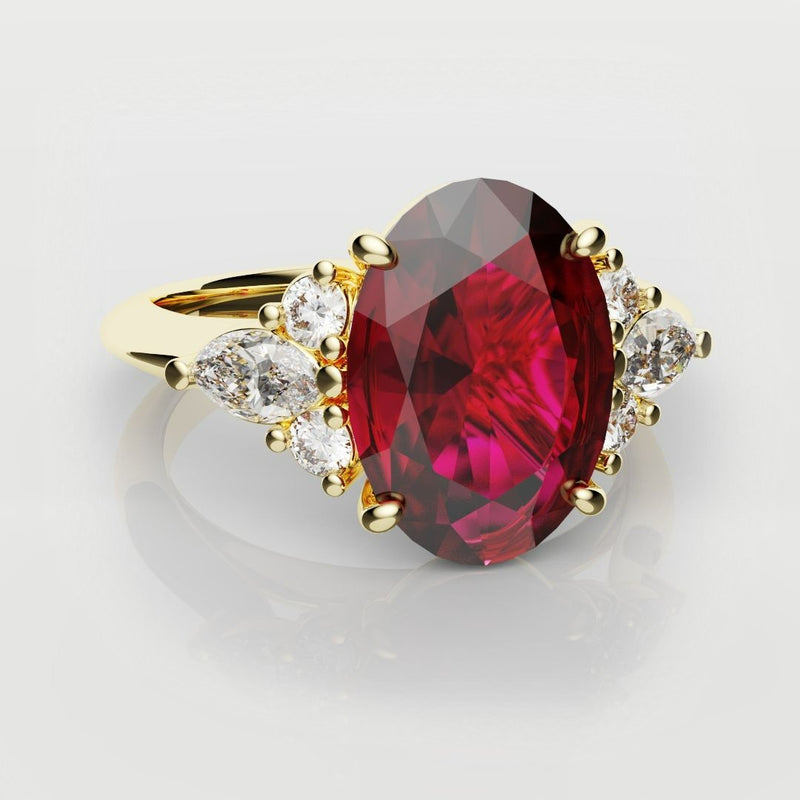 2ct oval ruby engagement ring