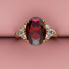 Oval red ruby engagement ring 