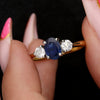 Oval Sapphire and Diamond Trilogy Engagement Ring