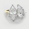 Marquise and Pear Diamond Two Stone Engagement Ring