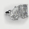 toi et moi radiant cut and pear diamond ring
