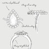 bespoke sketch of pear diamond halo engagement ring