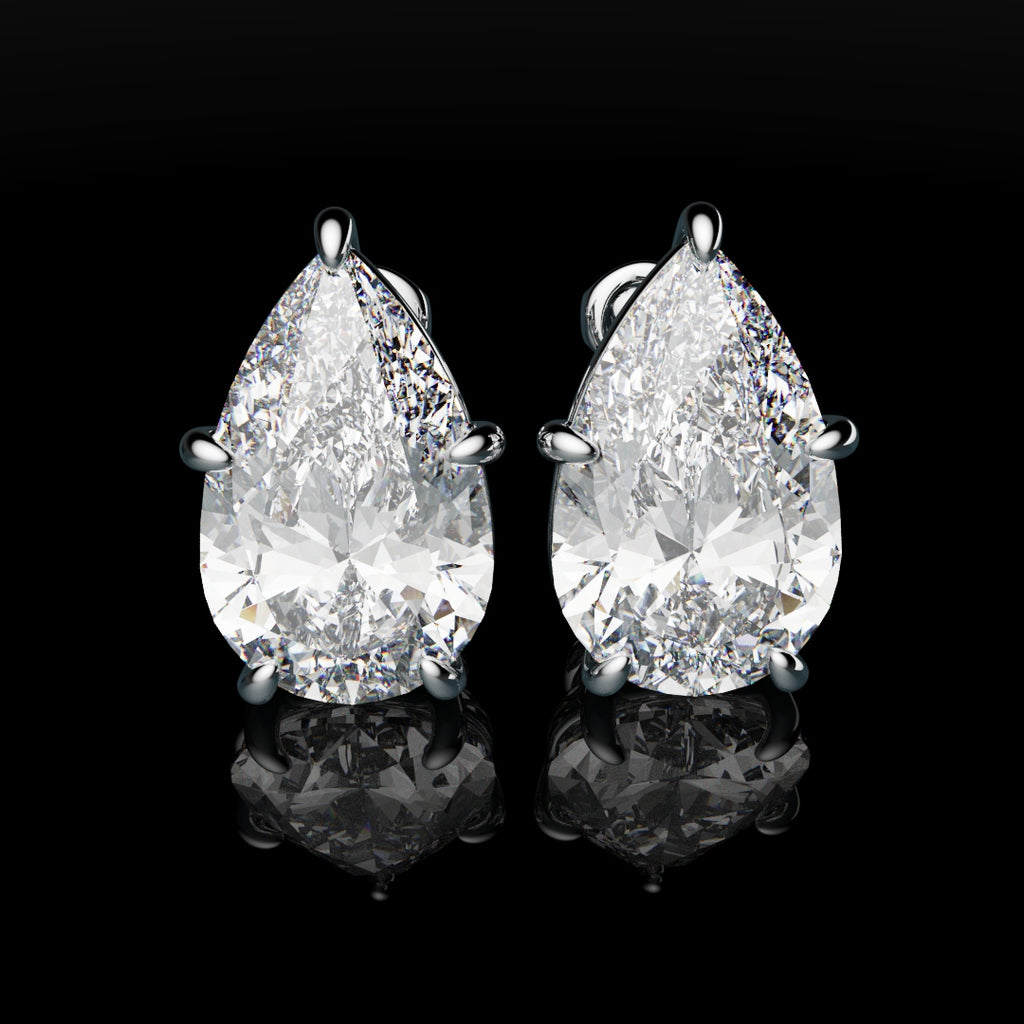 Bespoke Pear Shaped Diamond Studs