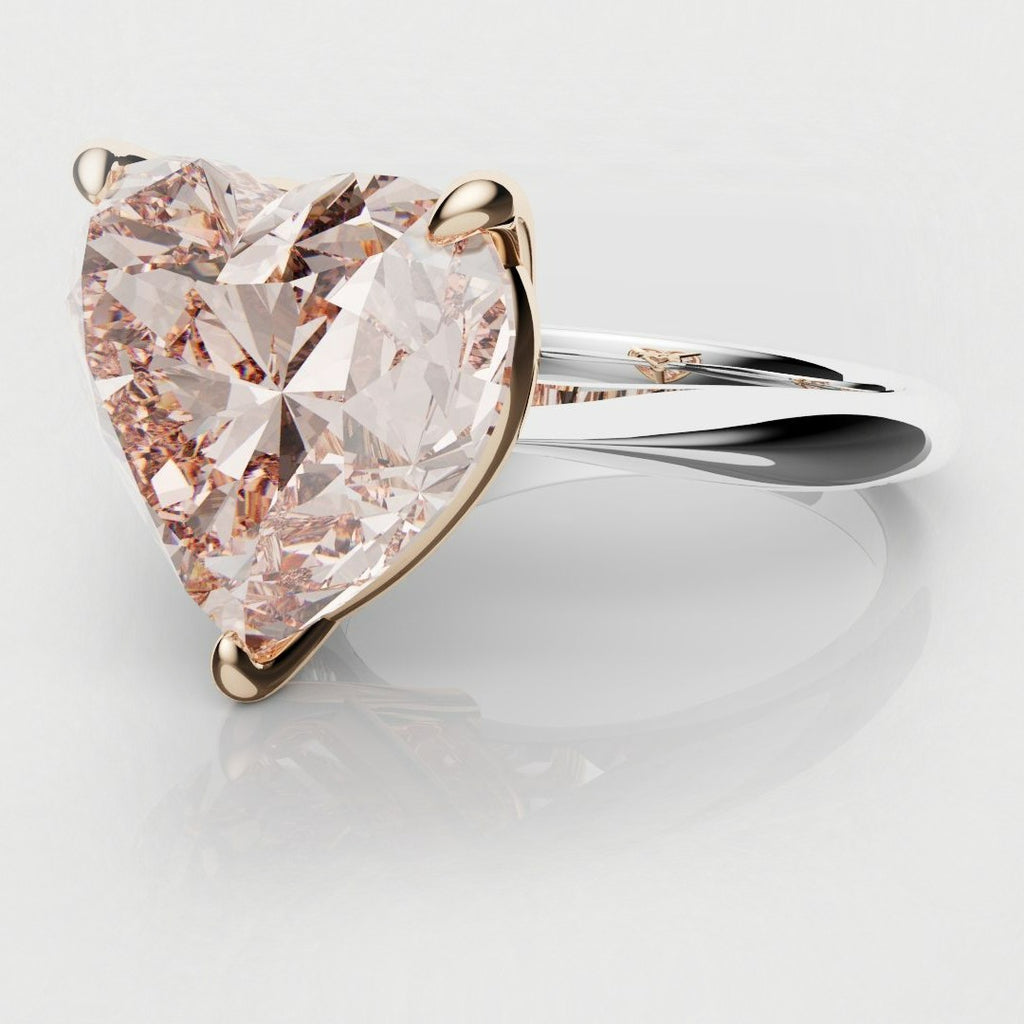 heart pink diamond solitaire engagement ring